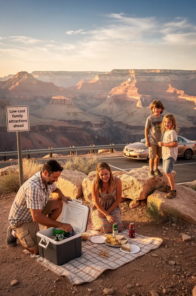 Infographic showing realistic daily travel expenses for a budget-friendly USA trip.